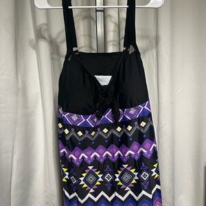 Tropical Black Aztec Swim Bra Tankini Top